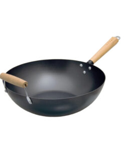 Regent Cookware Wok Carbon Finish With Wooden Handle