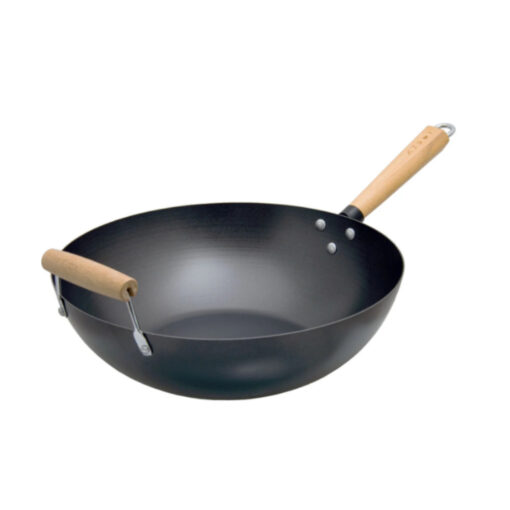 Regent Cookware Wok Carbon Finish With Wooden Handle