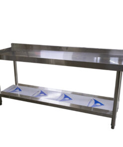Stainless Steel Splash Back Work Table with Undershelf 2.3 M