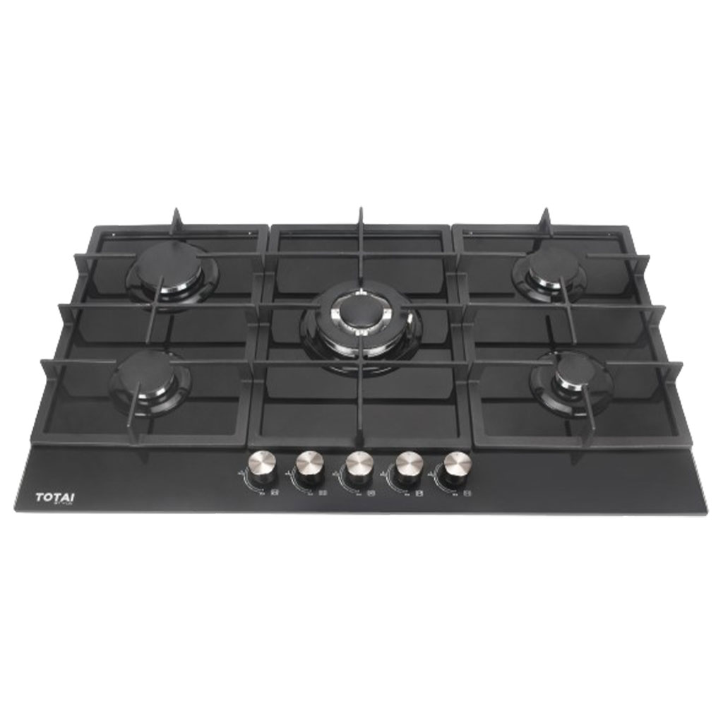 Totai 5 Burner Gas Hob Gas on Glass