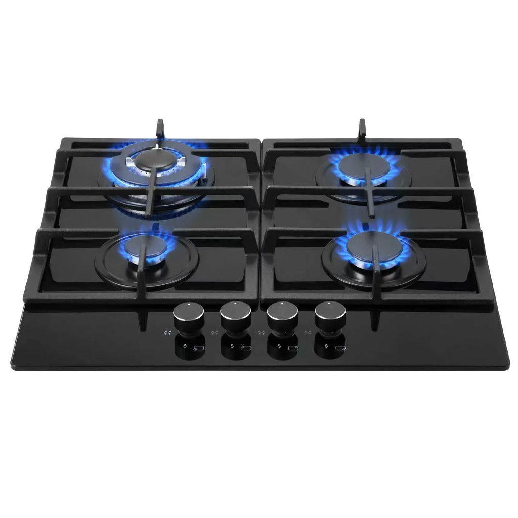 Totai 60CM 4 Burner Gas on Glass Hob (Black)