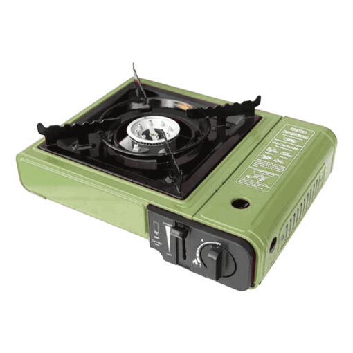 Prime Gas Single Burner Canister Camping Gas Stove with Travel Case - Military Green