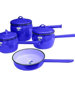 Cordon Bellied Enamel 7PC Pot Set (Blue)