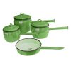 Cordon Bellied Enamel 7PC Pot Set (Green)