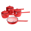 Cordon Bellied Enamel 7PC Pot Set (Red)