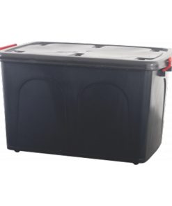 Storage Box Bin Utility 85L Black (10 Pack)