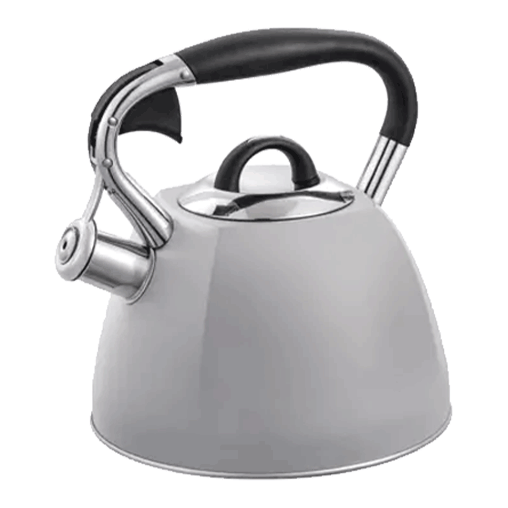 Born Free Whistling Kettle in Grey – A sleek, efficient kettle perfect for South African kitchens, with rapid boiling and a built-in whistle.