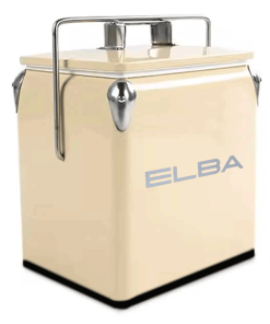 Elba Retro Metal Coolerbox in Cream – Perfect for outdoor adventures in South Africa.