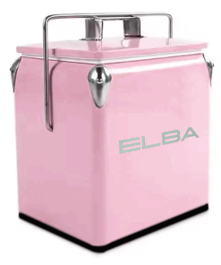 Elba Retro Metal Coolerbox in Pink – Perfect for outdoor adventures in South Africa.