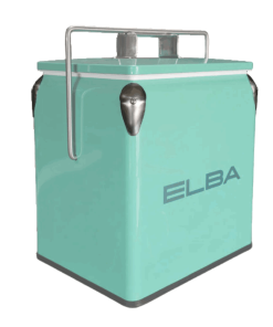 Elba Retro Metal Coolerbox in Turquoise – Ideal for outdoor adventures in South Africa.