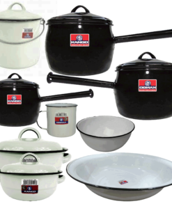 Kango Bellied Enamel 9PC Lobola Pot Set
