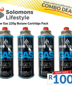 Prime Gas 220g Butane Cartridge Pack Of 4