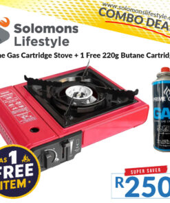 Prime Gas Cartrigde Stove & 220g Prime Gas Butane Cartridge (Red)
