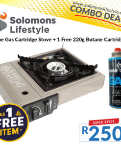 Prime Gas Cartrigde Stove & 220g Prime Gas Butane Cartridge (Sand)