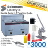 7 Piece Fryer Combo - Start Up Combo 5 with double gas fryer, chip cutter, scoop, and sauce accessories in South Africa