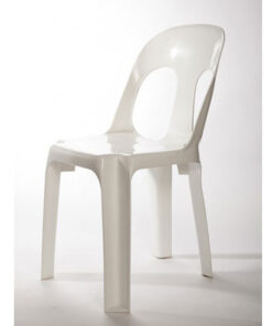 Plastic Chair Armless Ancona White ( VIRGIN Plastic )
