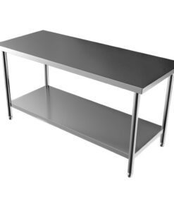 Stainless Steel Flat Top Table 1.7M   with Shelf